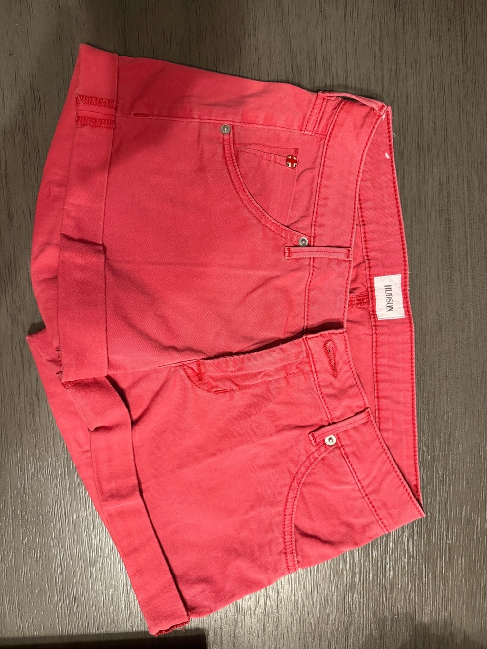 Hudson Red Women's Roll-Cuff Cotton Shorts